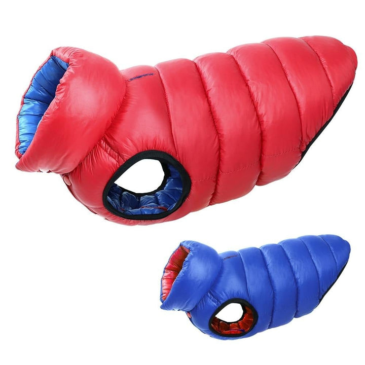 Reversible Dog Puffer Coat | Fleece-Lined Jacket for Cold Weather