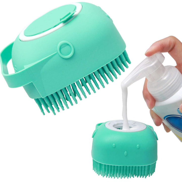 Silicone Pet Bath Brush with Shampoo Dispenser