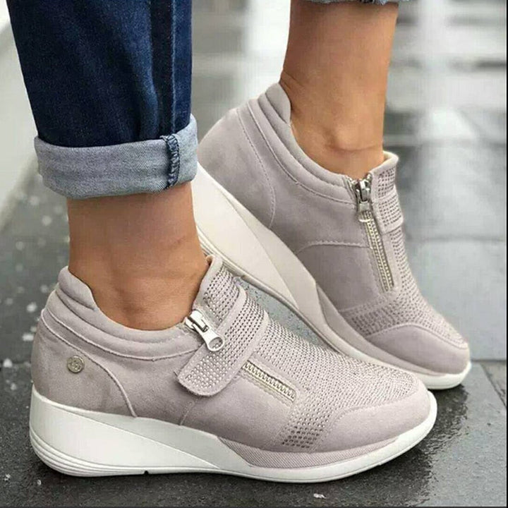 Women's Platform Sneakers with Side Zipper