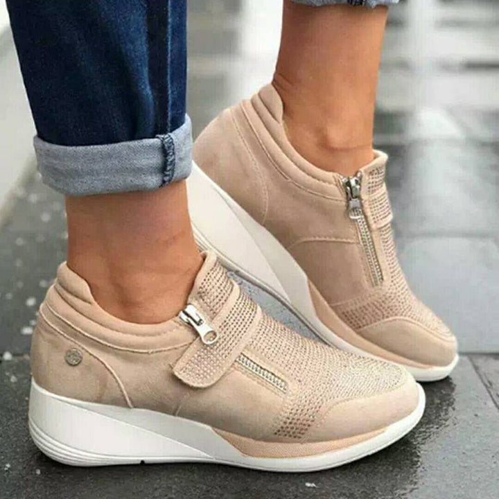 Women's Platform Sneakers with Side Zipper