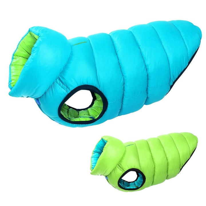Reversible Dog Puffer Coat | Fleece-Lined Jacket for Cold Weather