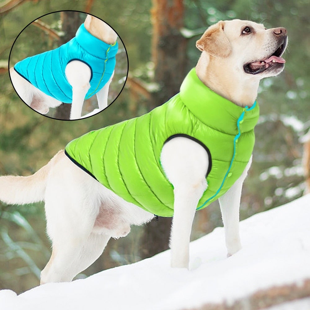 Reversible Dog Puffer Coat | Fleece-Lined Jacket for Cold Weather