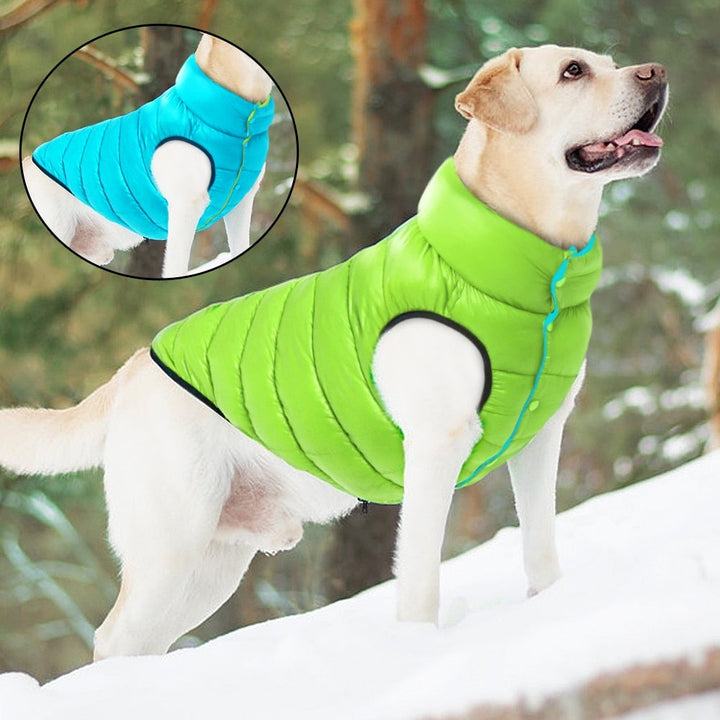 Reversible Dog Puffer Coat | Fleece-Lined Jacket for Cold Weather