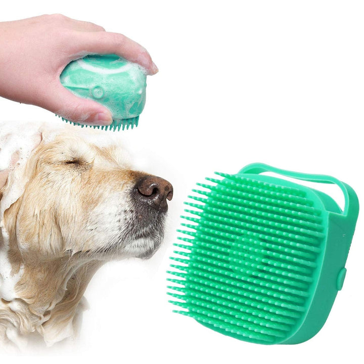 Silicone Pet Bath Brush with Shampoo Dispenser
