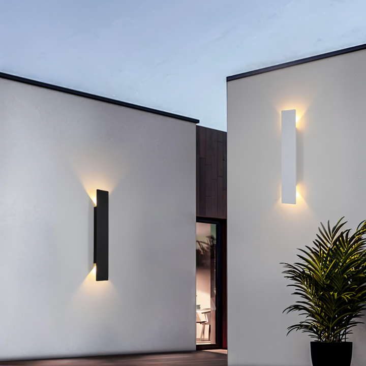 Rectangular Black Aluminum LED Outdoor Wall Light