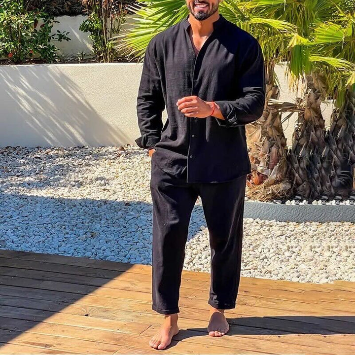 Vellan | Men’s 2-Piece Set – Relaxed Fit Shirt & Straight-Leg Pants