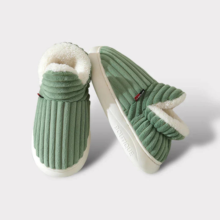 Unisex Aloe-Design Winter Slippers | Cozy Lining & Non-Slip Sole