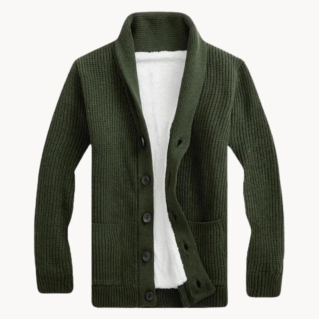 Fleece Cardigan with Shawl Collar | Men’s Casual Fit