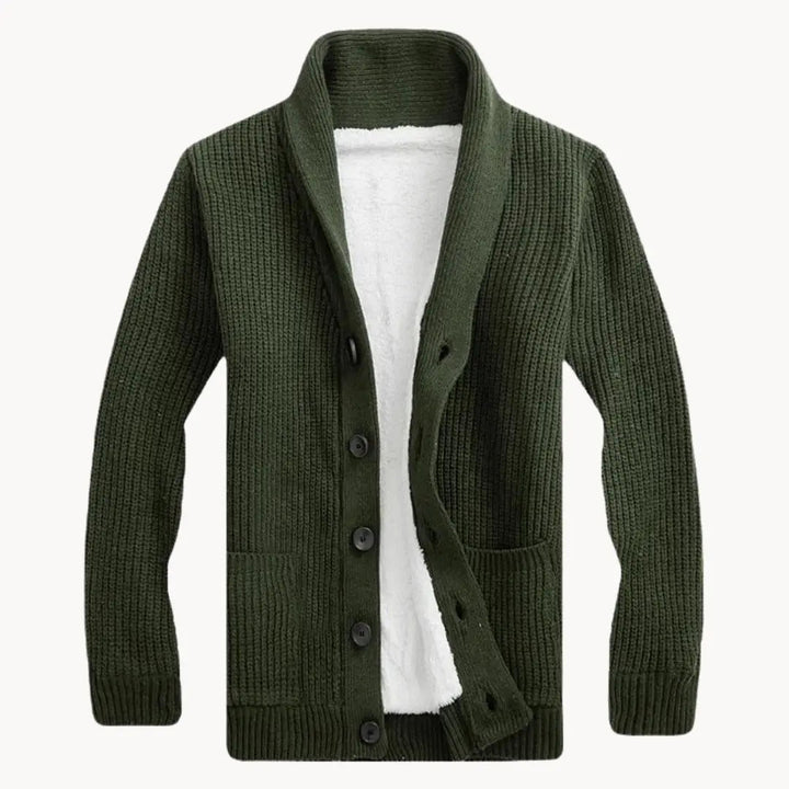 Fleece Cardigan with Shawl Collar | Men’s Casual Fit