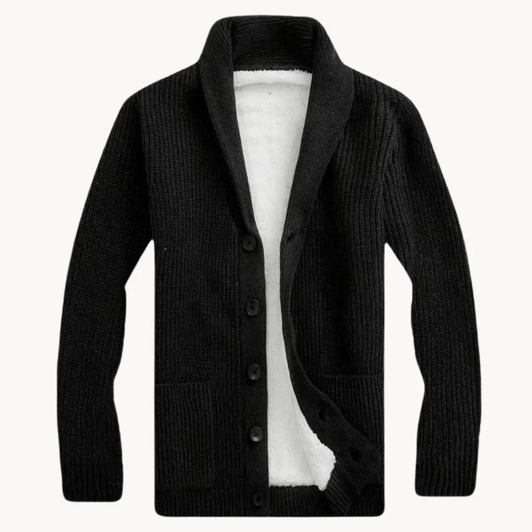 Fleece Cardigan with Shawl Collar | Men’s Casual Fit