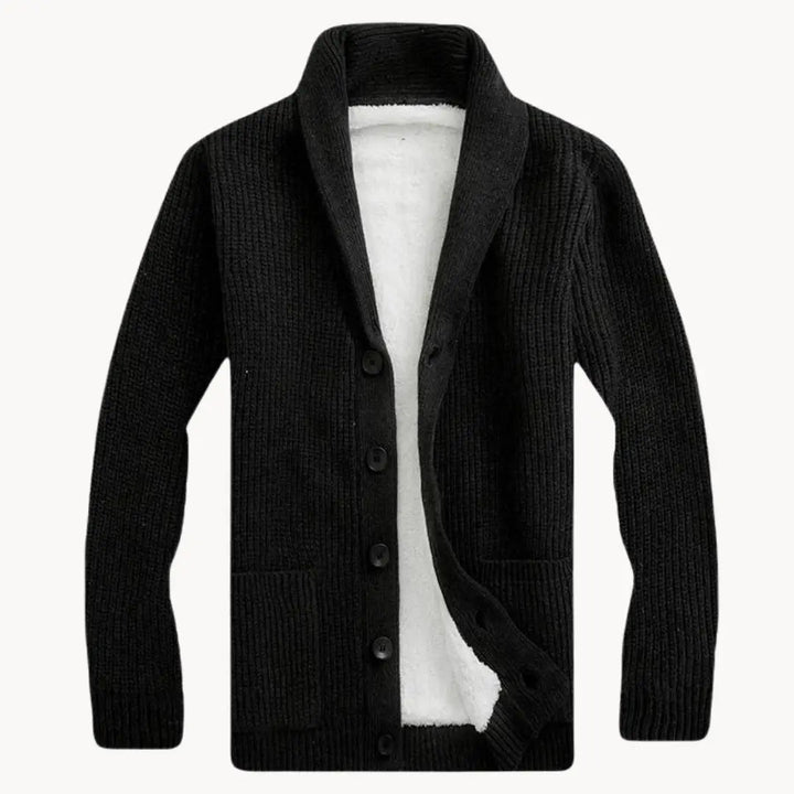 Fleece Cardigan with Shawl Collar | Men’s Casual Fit