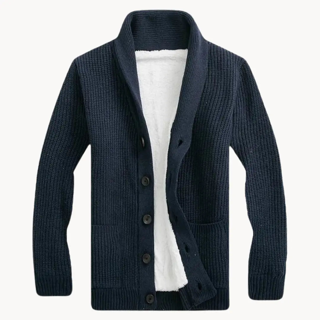 Fleece Cardigan with Shawl Collar | Men’s Casual Fit