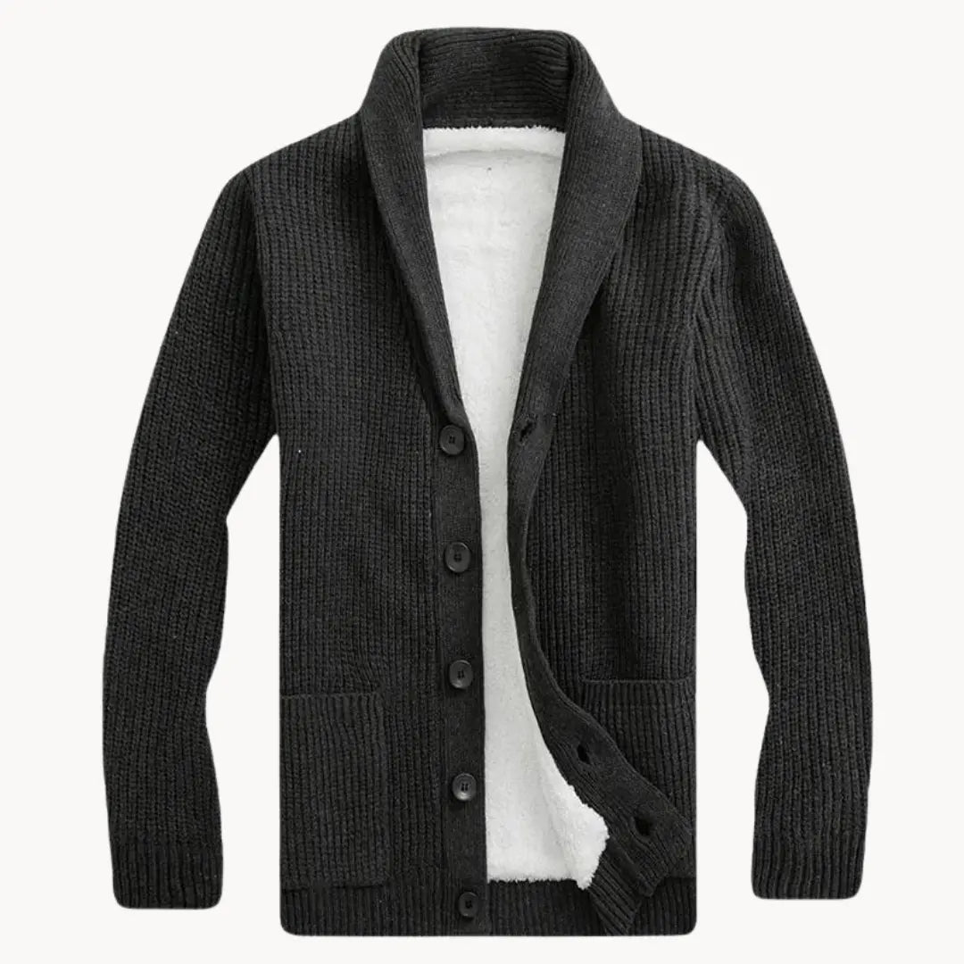 Fleece Cardigan with Shawl Collar | Men’s Casual Fit