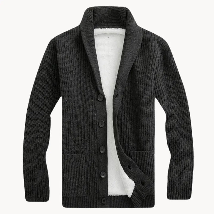 Fleece Cardigan with Shawl Collar | Men’s Casual Fit