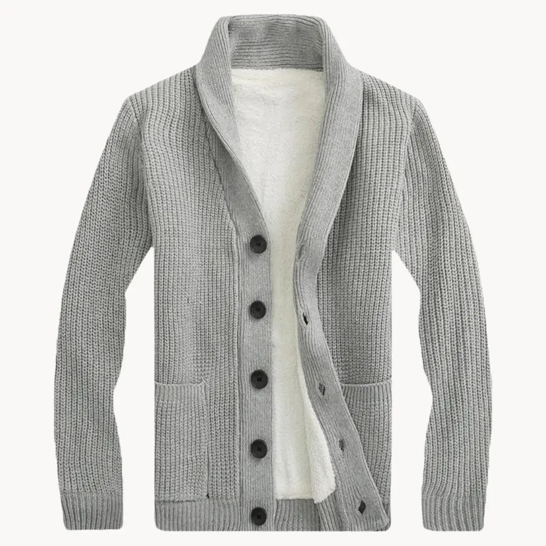 Fleece Cardigan with Shawl Collar | Men’s Casual Fit