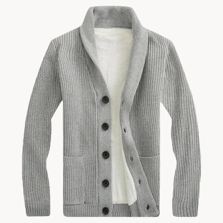 Fleece Cardigan with Shawl Collar | Men’s Casual Fit