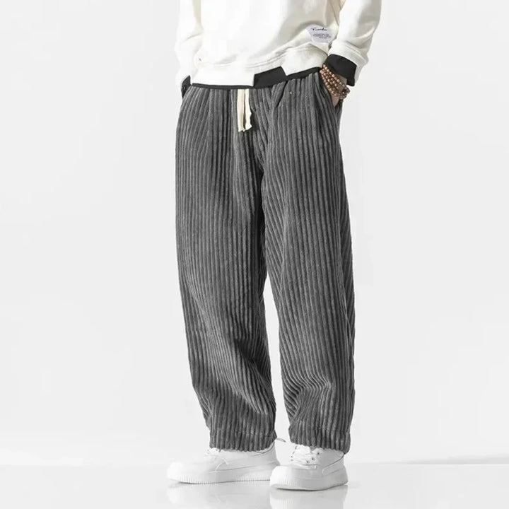 Wide-Leg Corduroy Trousers for Men