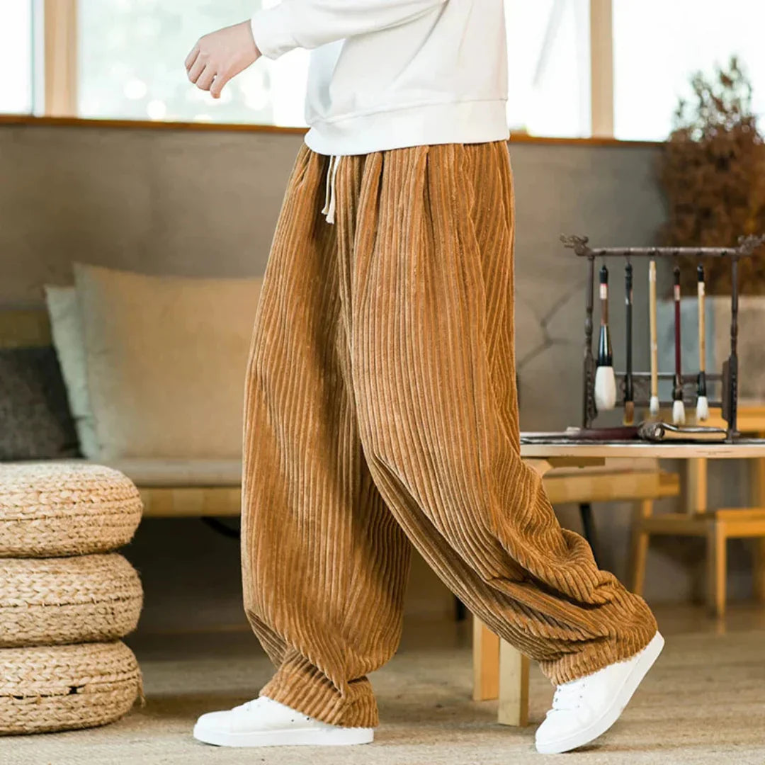 Wide-Leg Corduroy Trousers for Men