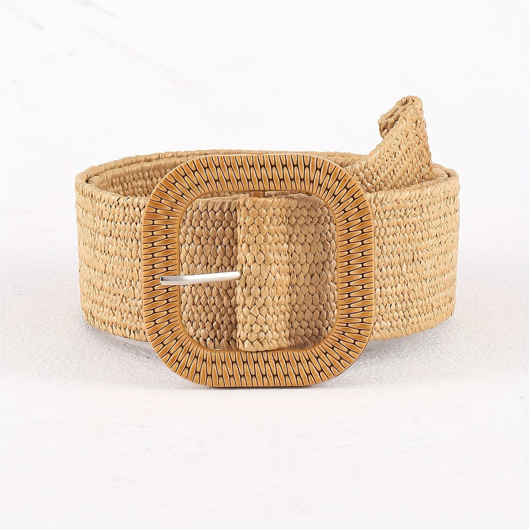 Katri | Elegant Boho Braided Belt with Square Buckle