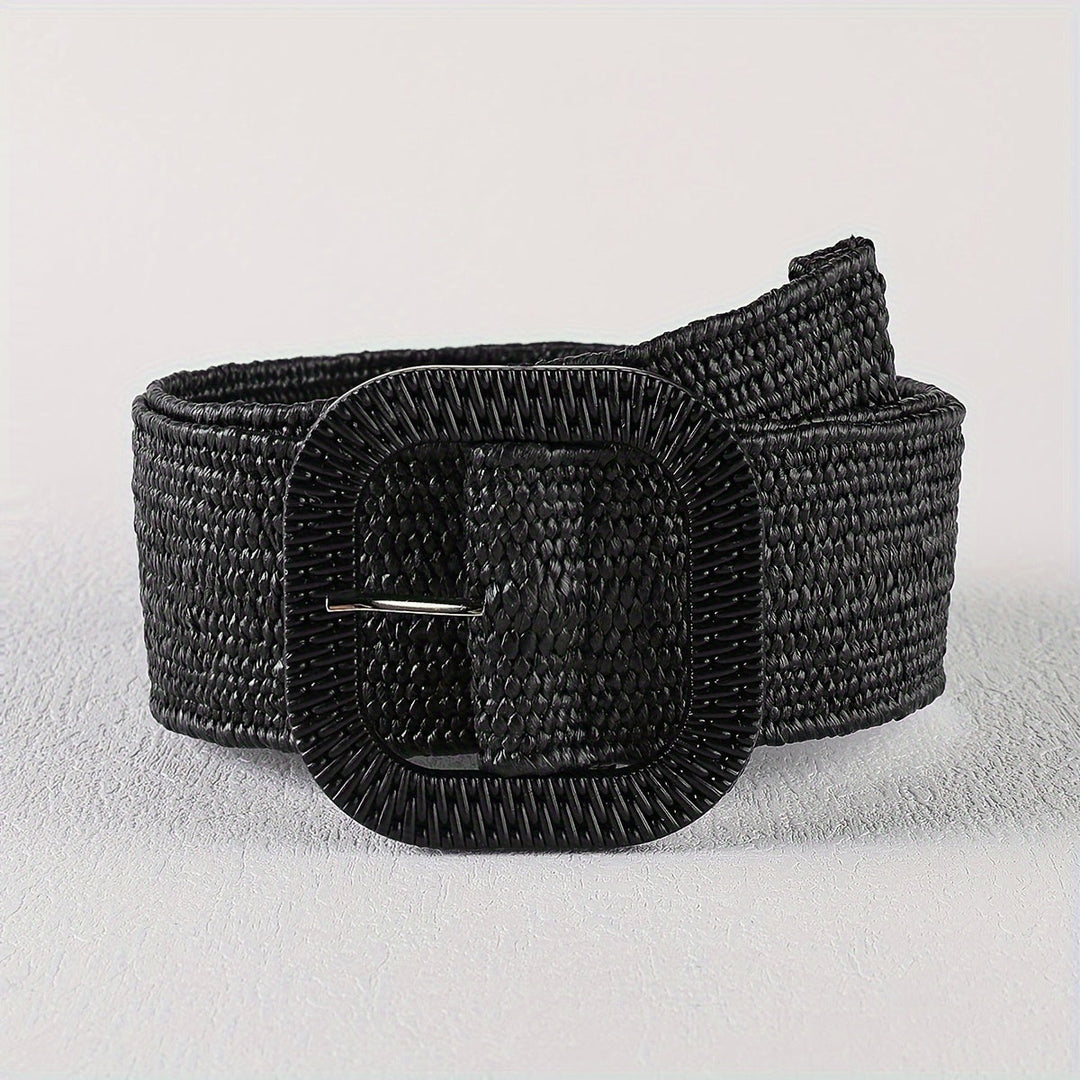 Katri | Elegant Boho Braided Belt with Square Buckle