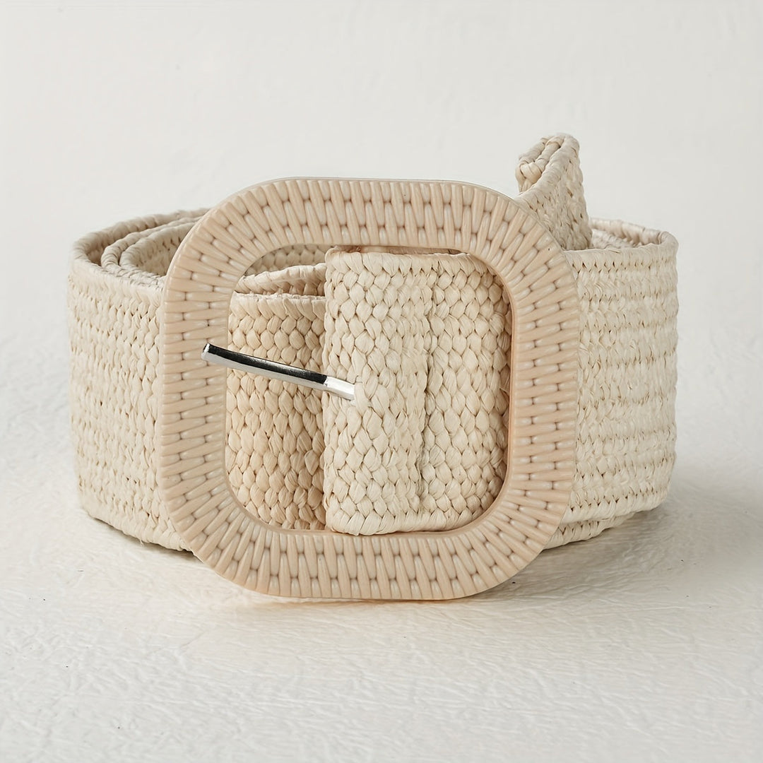 Katri | Elegant Boho Braided Belt with Square Buckle