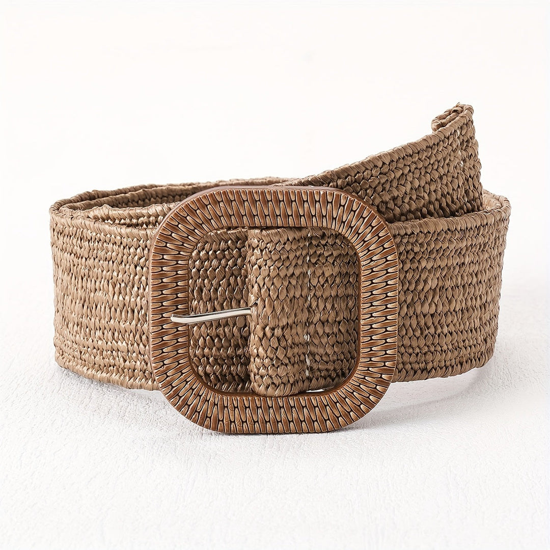 Katri | Elegant Boho Braided Belt with Square Buckle