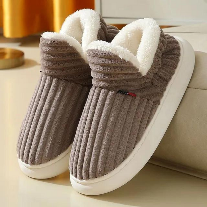 Unisex Aloe-Design Winter Slippers | Cozy Lining & Non-Slip Sole