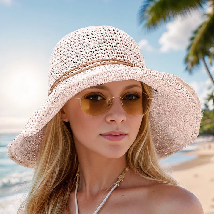 Selina | Women’s Wide-Brim Foldable Straw Beach Hat