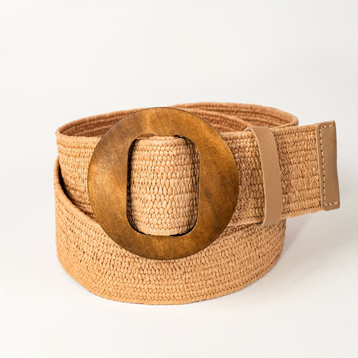 Virelle | Braided Boho Waist Belt with Wooden Buckle
