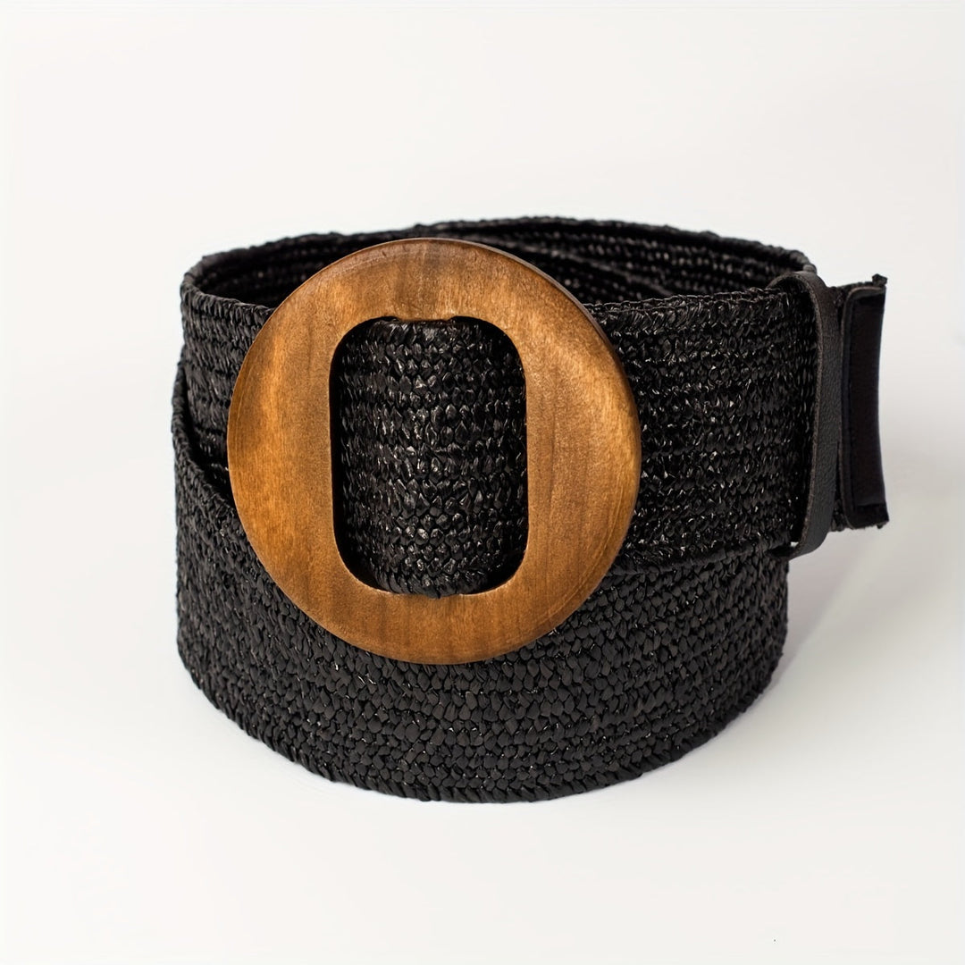Virelle | Braided Boho Waist Belt with Wooden Buckle