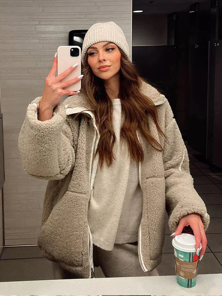 Women's Plus Size Teddy Coat