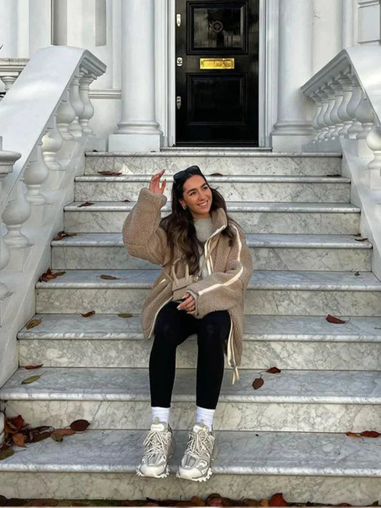 Women's Plus Size Teddy Coat