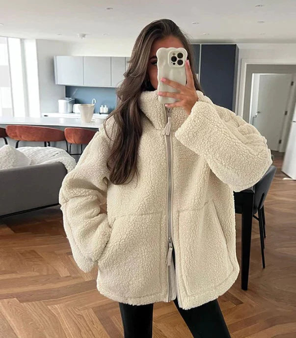 Women's Plus Size Teddy Coat