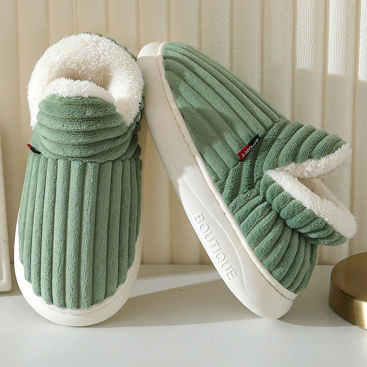 Unisex Aloe-Design Winter Slippers | Cozy Lining & Non-Slip Sole