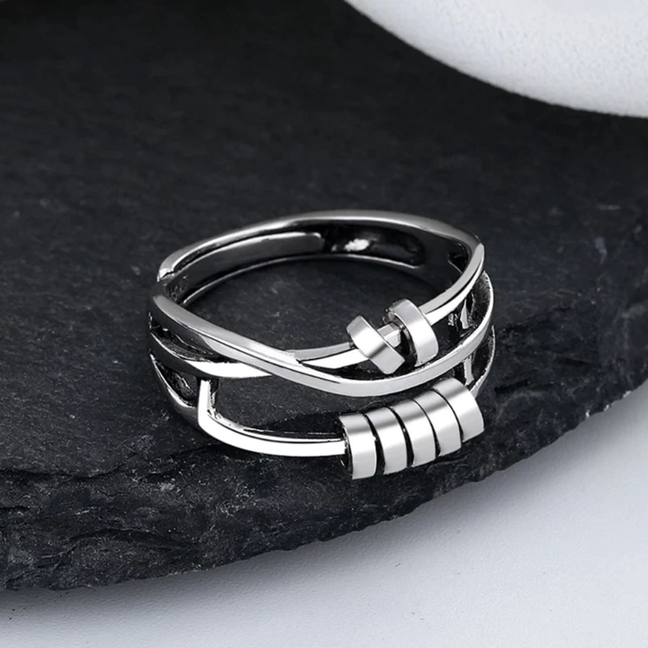 Pearl | Anti-Anxiety Ring – 925 Sterling Silver Adjustable Band for Women