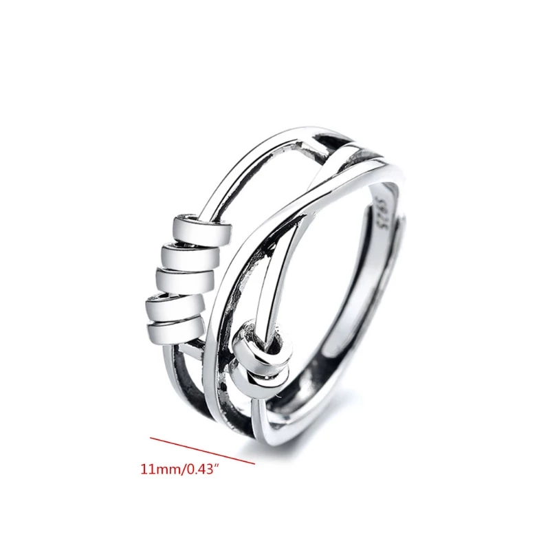 Pearl | Anti-Anxiety Ring – 925 Sterling Silver Adjustable Band for Women