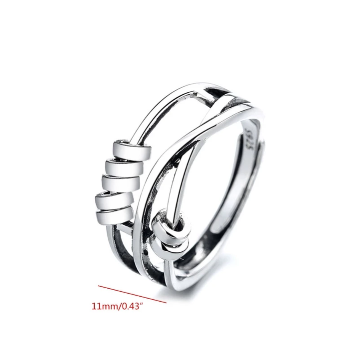 Pearl | Anti-Anxiety Ring – 925 Sterling Silver Adjustable Band for Women