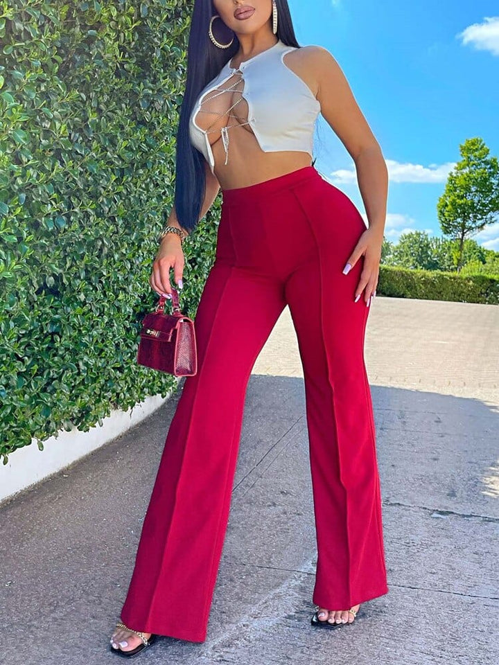 Halina | Women’s Elegant High-Waist Flared Pants