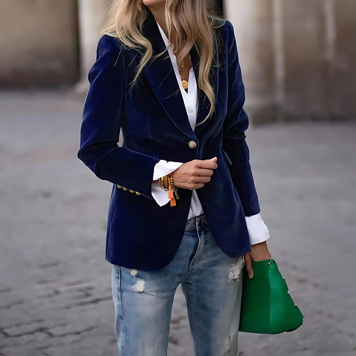 Women’s Velvet Slim Fit Blazer | Smart Casual