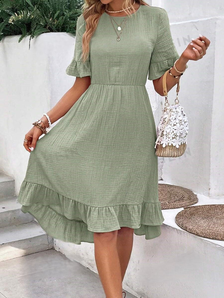 Brinley | Short Sleeve Midi Dress for Women