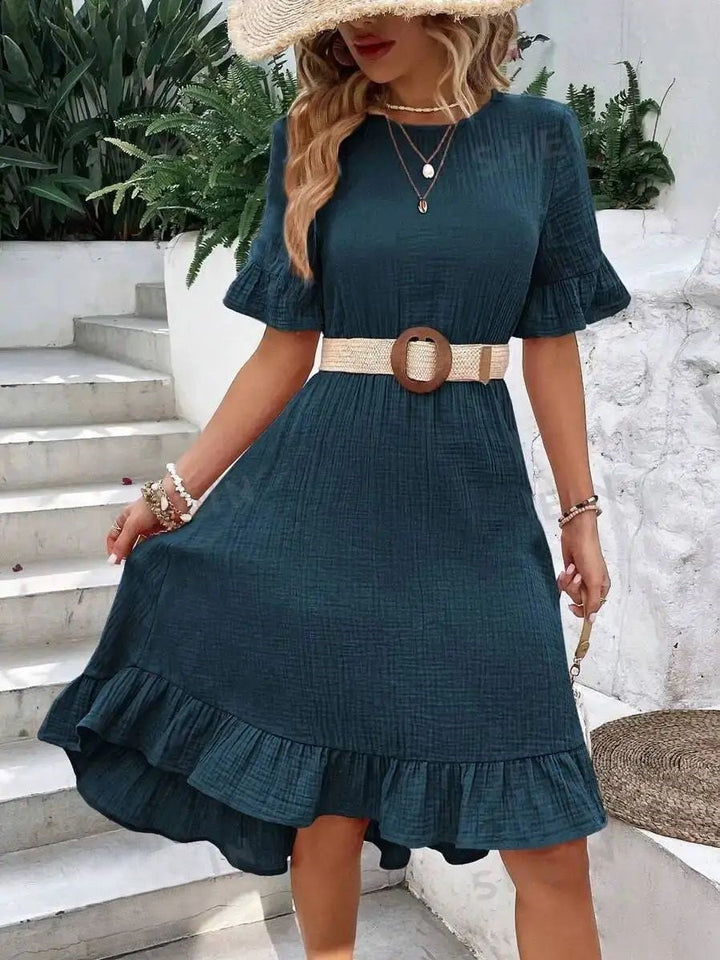 Brinley | Short Sleeve Midi Dress for Women