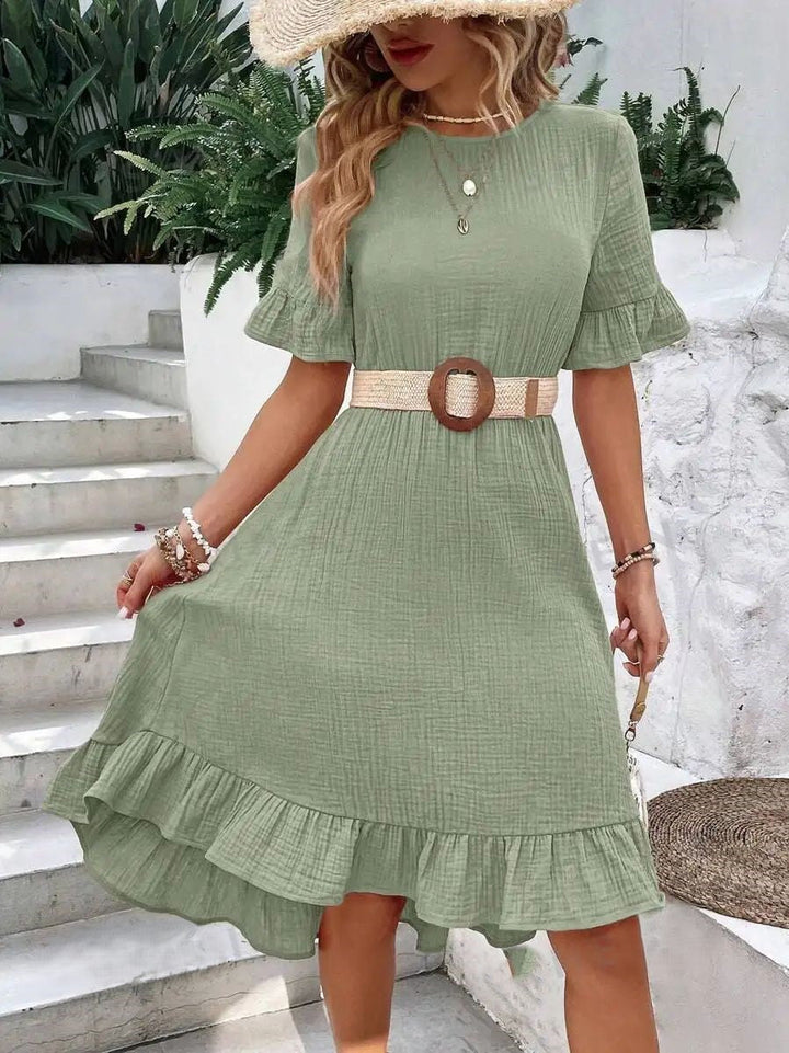 Brinley | Short Sleeve Midi Dress for Women
