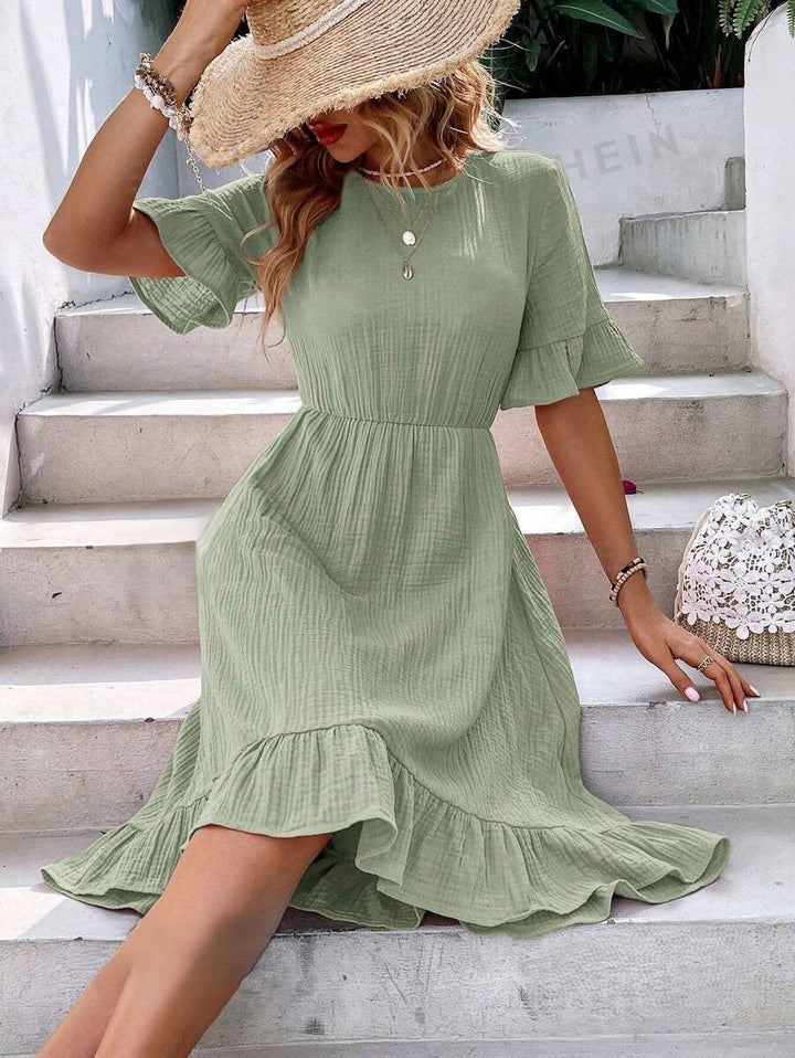 Brinley | Short Sleeve Midi Dress for Women