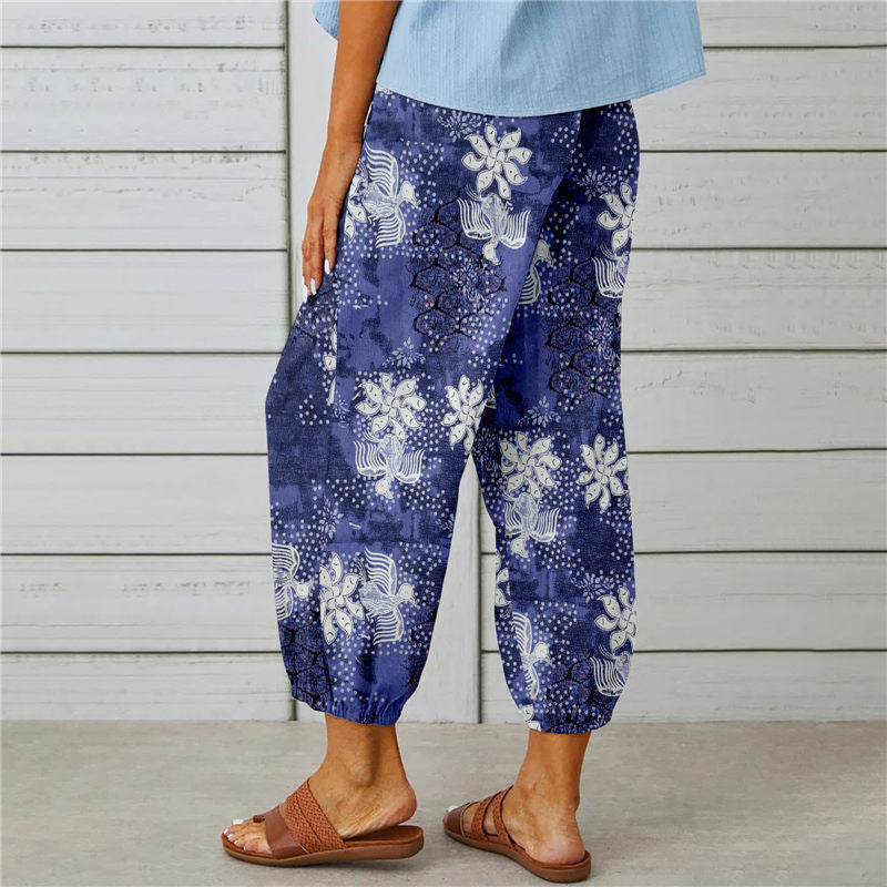 Zenobia | Vintage Print Wide Leg Pants for Women
