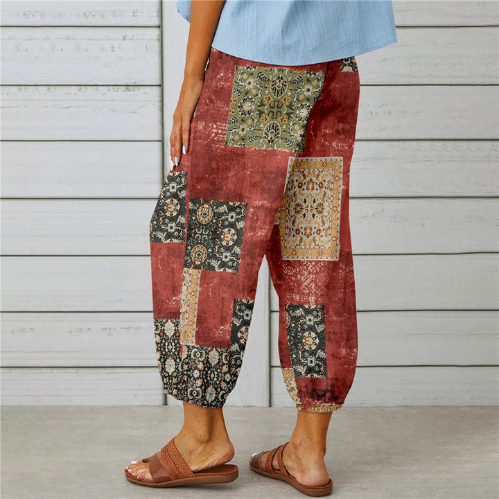 Zenobia | Vintage Print Wide Leg Pants for Women