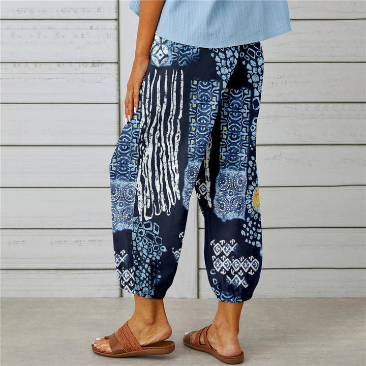 Zenobia | Vintage Print Wide Leg Pants for Women
