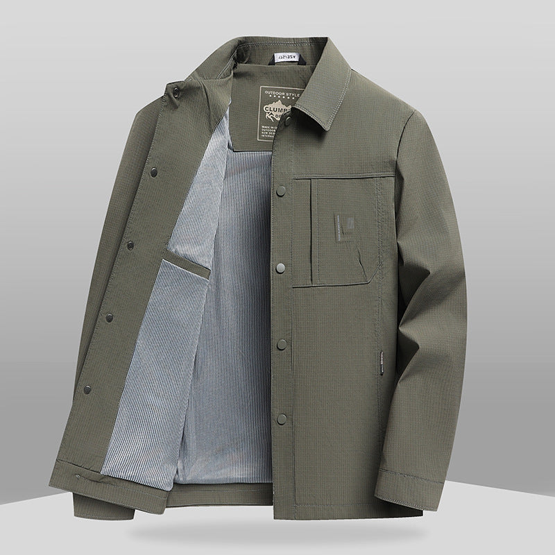 Men’s Waffle Texture Jacket | Business Casual Style