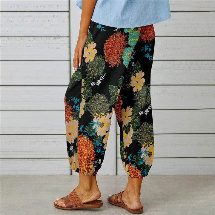 Zenobia | Vintage Print Wide Leg Pants for Women