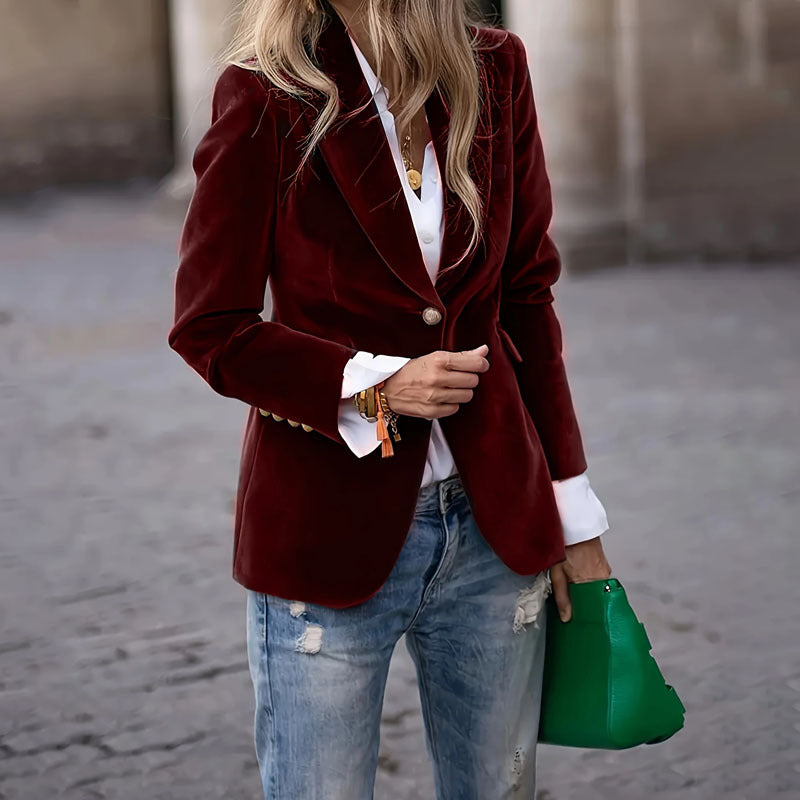 Women’s Velvet Slim Fit Blazer | Smart Casual