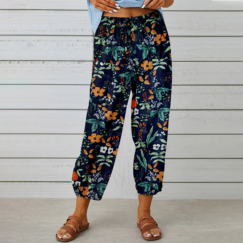 Zenobia | Vintage Print Wide Leg Pants for Women